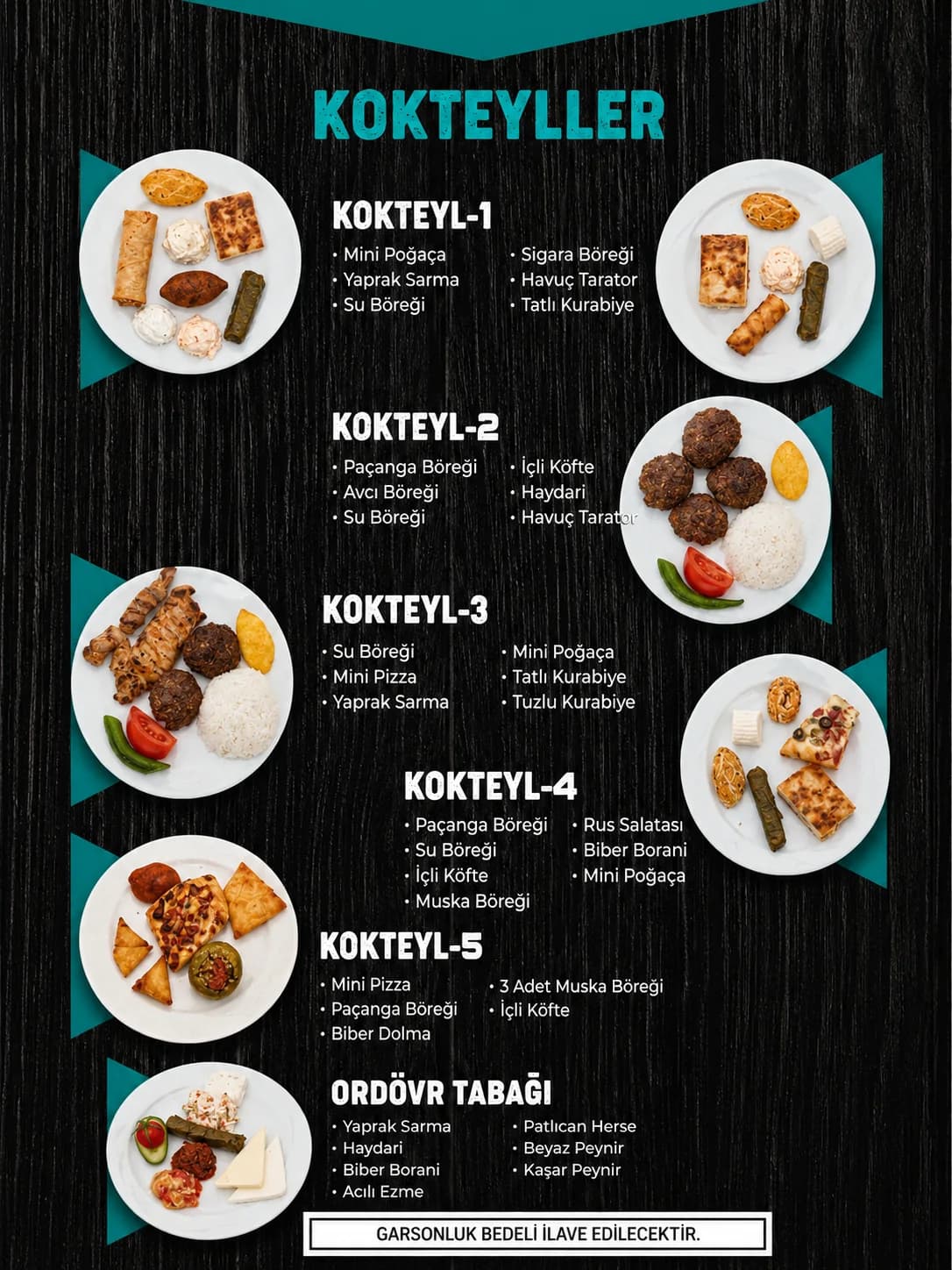 Yılmazlar Davet menü örneği 2